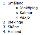 Lägg &ll en type-anributet i ol-taggen, för an det ska bli en ordnad lista med a, b, c, etc.