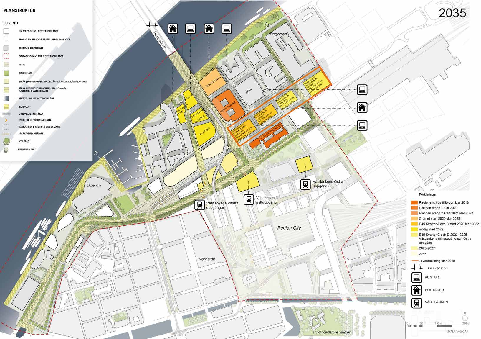 Framtida läge Göteborg lever och växer. Miljarder investeras i visionen om Älvstaden som är antagen av Göteborgs stad. En ny bro ska byggas liksom nya hus för kontor och bostäder.