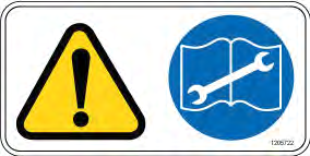 SÄKERHET Följande varningsmärken fi nns på de angivna ställena på maskinen. Byt ut skadade eller saknade märkningar.