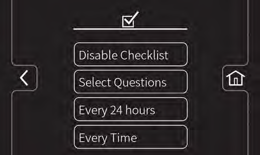 ARBETSLEDARKONTROLLER Inställning checklista Med checklisteinställningarna kan checklistan ställas in/ändras för att uppfylla maskinanvändningsbehoven. 1.