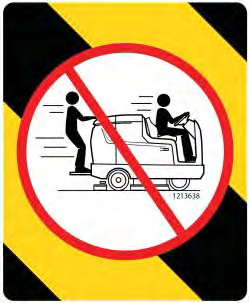 Passagerare får inte åka med på någon del av maskinen.