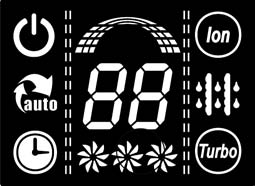 LCD-DISPLAY fig. 2 Indikatorlampan OPERATION (DRIFT) Denna lampa lyser när luftkonditioneringsapparaten är i drift.