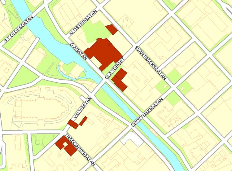 B Gamla torget Total lokalarea 16 600 m 2 VÄSTRA ÅGATAN kv Torget kv Trädgården kv Munken kv Rådhuset SLOTTSGRÄND TRÄDGÅRDSGATAN kv Fågelsången kv Domen MUNKGATAN kv S:t Erik Uppsala kommun 2015.