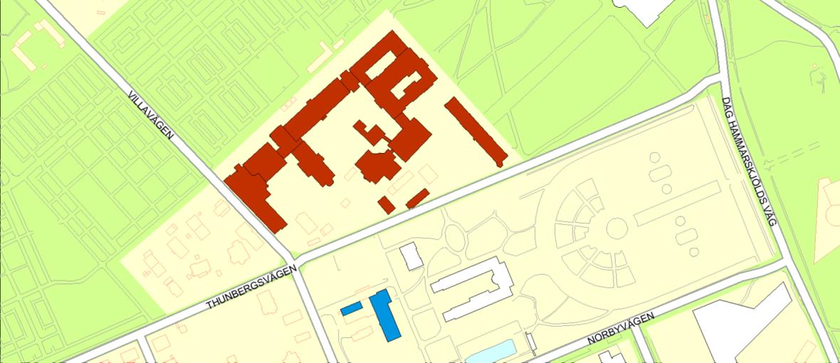 C Engelska parken Total lokalarea 41 800 m 2 21 Byggnaderna i nuvarande Engelska parken Humanistiskt centrum uppfördes ursprungligen från mitten av 1800-talet och framåt slutet av 1960-talet för