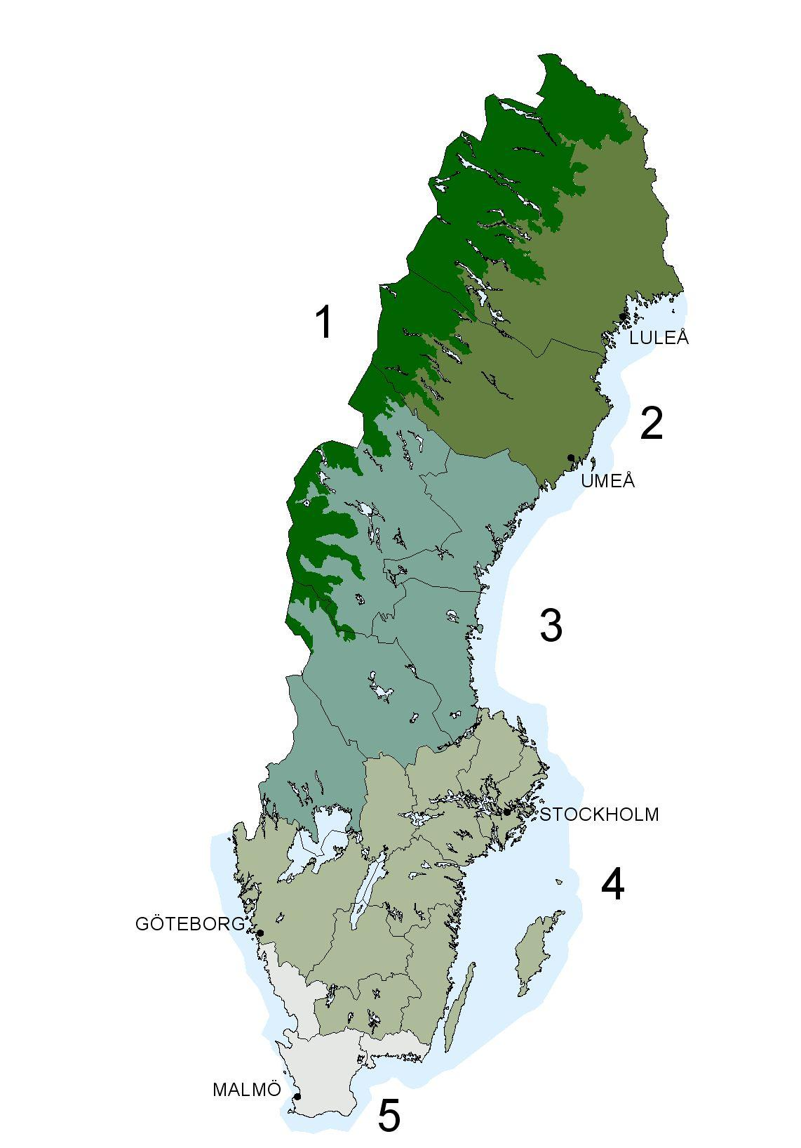 Av arealmålet har 20 procent skyddats under perioden 1999-2003. Det fjällnära området, region 1, ingår inte i delmål 1 i Levande skogar.