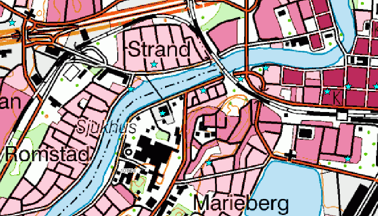 10.2 Markförororeningar Befintliga förhållanden Kända markföroreningar finns vid en plats i det aktuella området. Vid punkt 3 i figur 5 har Karlstads spinneri tidigare funnits.