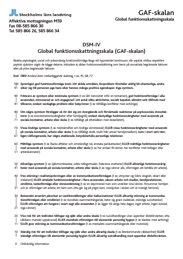 Bilaga 1 - GAF-skala (http://www.