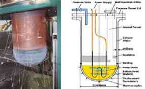 the vessel wall, so that during the vessel creep a gap may form between the vessel wall and the crust.