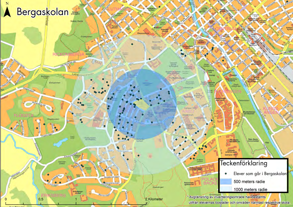 Figur 3. Inventeringsområde Inventering av hastighet Skyltad hastighet Skyltad hastighet inventeras via NVDB (nationell vägdatabas) och via egna observationer vid fältinventeringen.