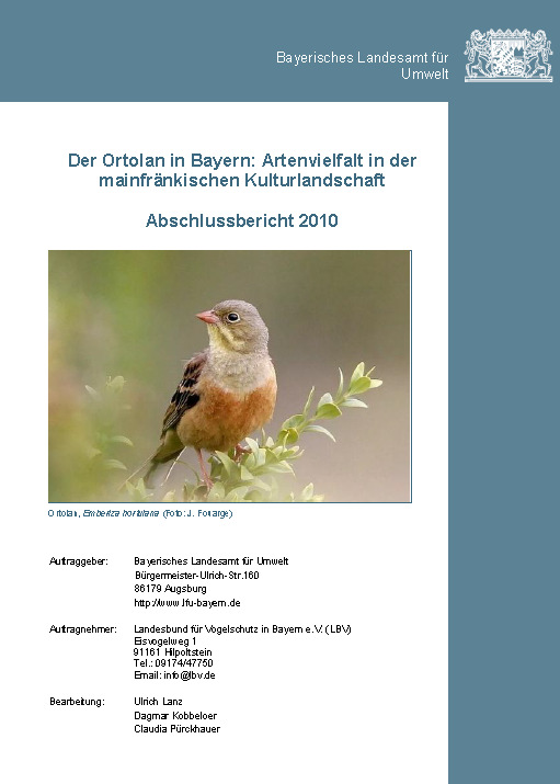 Bayerskt åtgärdsprogram Åtgärdsprogram för ortolansparv som i huvudsak avser jordbrukslandskapet i Bayern.