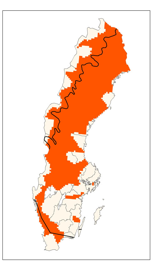 jöerna negativt. Vandringshinder begränsar livsutrymmet för många arter och flera typiska arter är hotade. Vattenkvaliteten är ofta bristfällig.