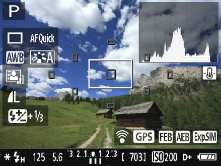 A Fotografera med LCD-monitorn Informationsvisning Varje gång du trycker på <B> ändras informationsvisningen.