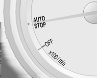 Ett Autostop visas genom att nålen går till AUTOSTOP-läget i varvräknaren. Under ett Autostop bibehålls värmeeffekten samt funktionen för servostyrningen och bromsarna.