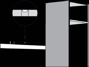 Anpassa/kontrollera stommens placering mot de skåp som angränsar skåpet i respektive vinkel så att linjering med skåpens fronter stämmer överens.