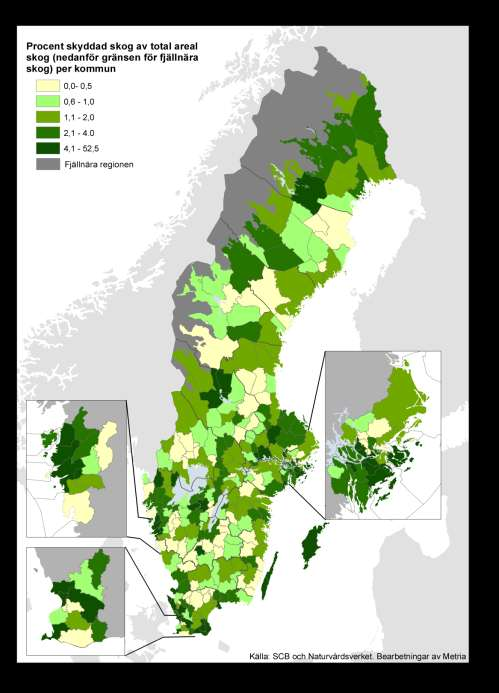 strävan kan ses i den befintliga planen i att hålla samman dessa. Det är främst en fråga om att en alltför hög andel ska skötas med ordinärt produktionsskogsbruk.