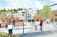 400 m2 : Huge Fastigheter Projekt: Arcona bygger en ny skola i Flemmingsberg på uppdrag av Huge Fastigheter. Glömstaskolan kommer rymma 720 elever och ska bli en energieffektiv byggnad.