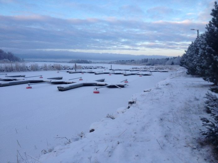 f. Marken arrenderas av Larsmo bys samfällda jordområden och rymmer 36 båtplatser.