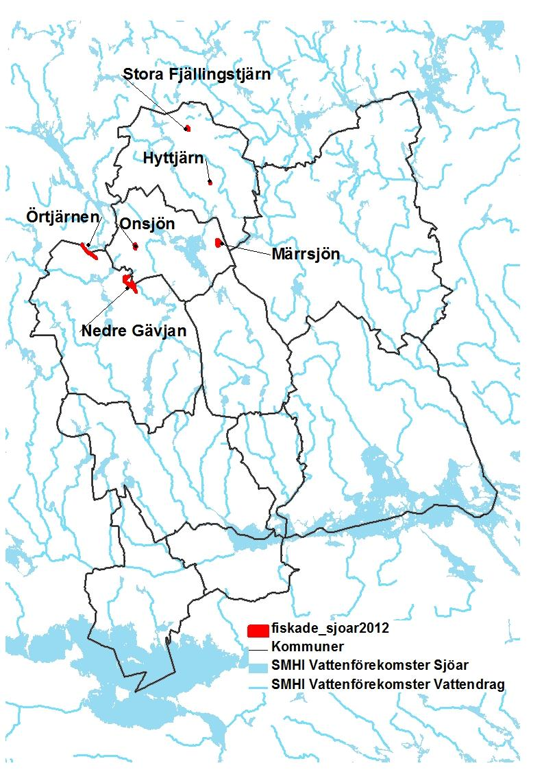 2 Karta med provfiskade sjöar Fig. 1a.