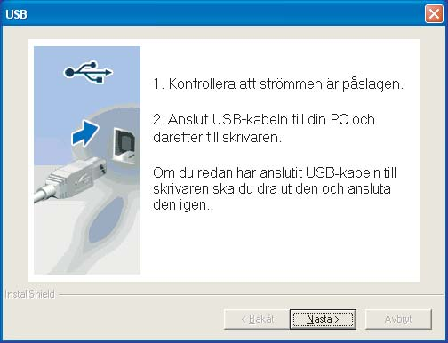 Installera skrivardrivrutinen 7 Klicka på Ja när fönstret med licensavtalet visas, om du accepterar bestämmelserna i avtalet.