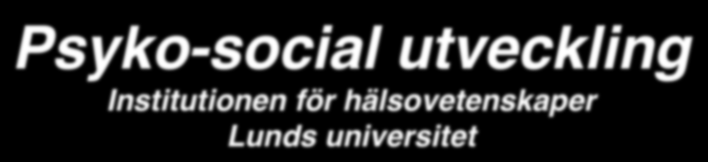 Psyko-social utveckling