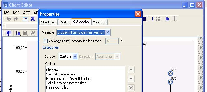 Klick på OK och titta i Data View fliken. Gör en boxplot för studietid under veckan för varje utbildningskategori, Graphs > Legacy Dialogs > Boxplot > Simple > Define.