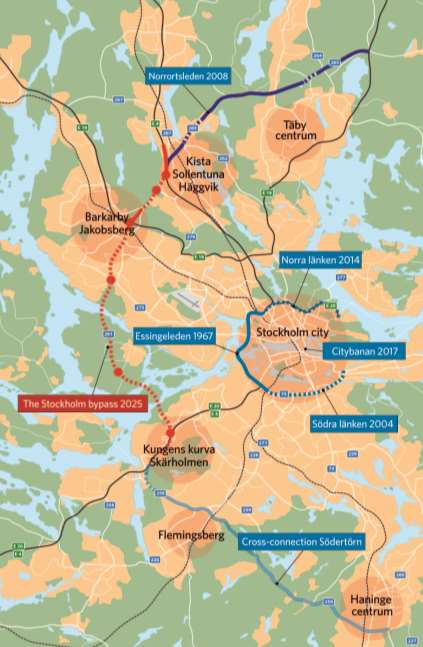 Regional development plan The Stockholm bypass will: form an outer ring road together with Norrortsleden and