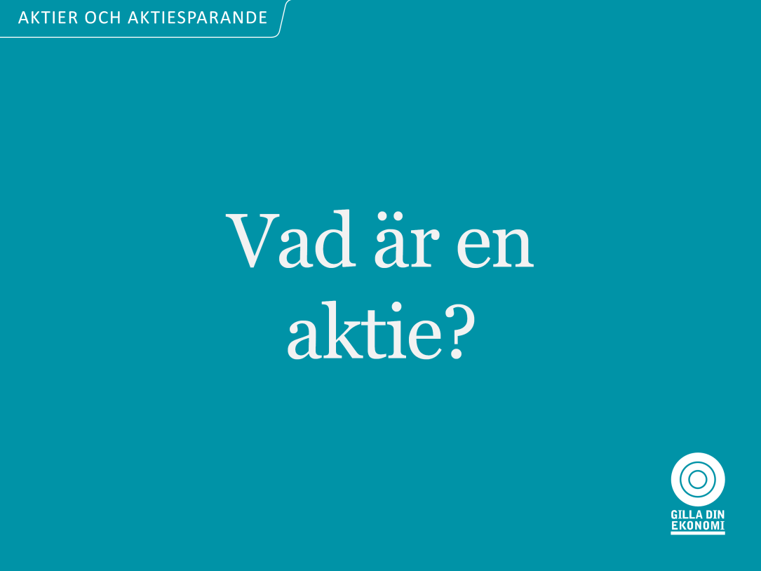 Kort förklarat är en aktie en ägarandel i ett företag och när du äger aktier blir du därför delägare i företaget.
