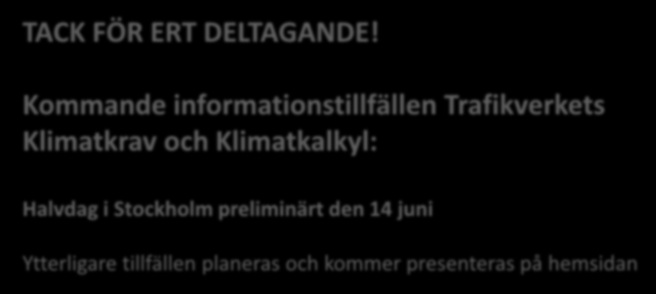 Klimatkrav och Klimatkalkyl: Halvdag i Stockholm