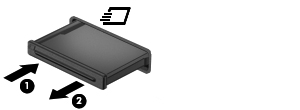 Sätta in ett ExpressCard-kort VIKTIGT: Sätt inte in ett PC Card-kort i en plats för ExpressCard-kort, eftersom det kan skada datorn och externa mediekort.