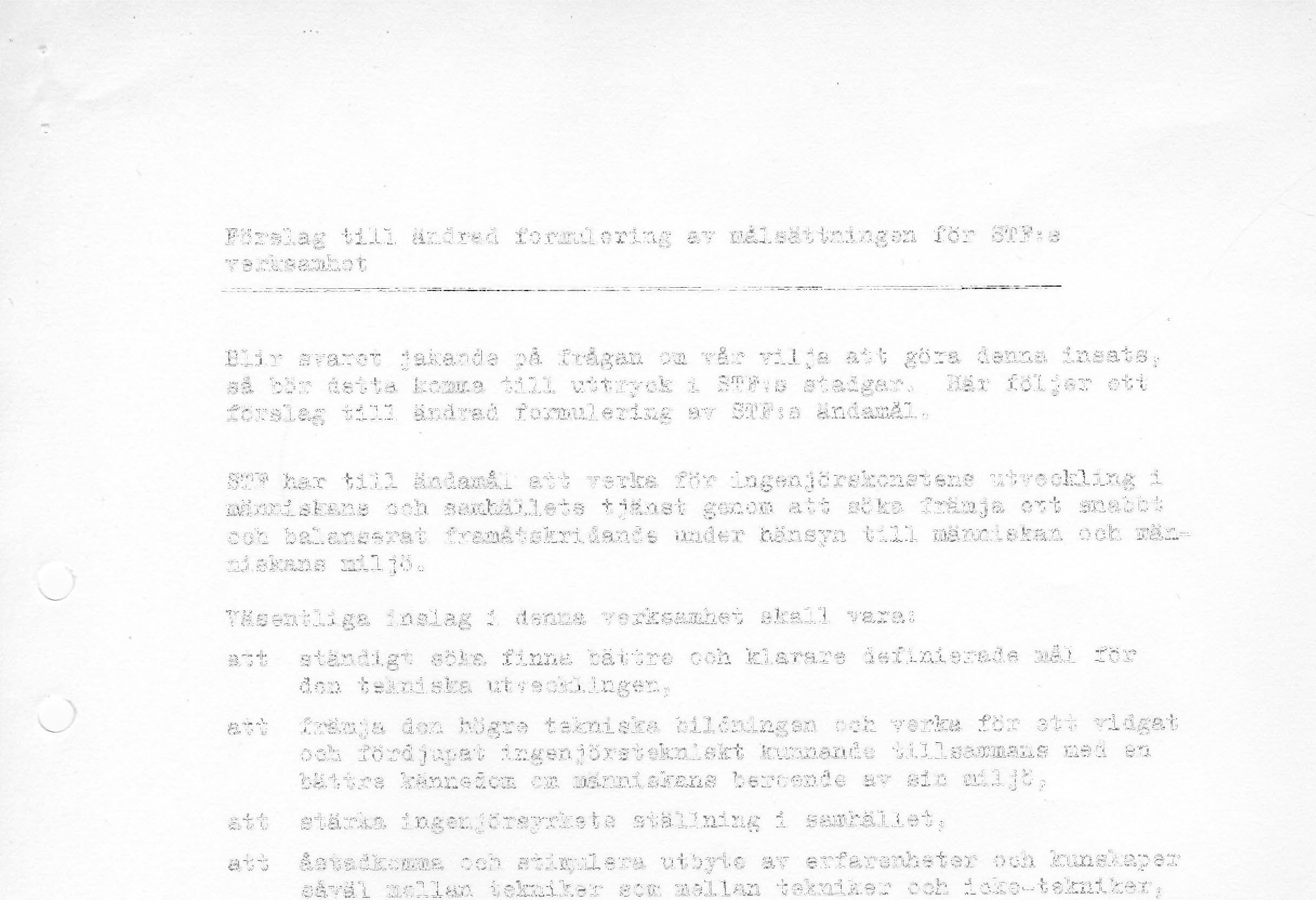 Förslag t i l l ändrad formulering av
