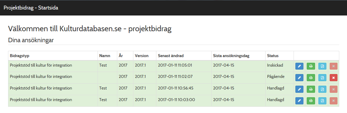 Kolla först på ansökan med status Handlagd och