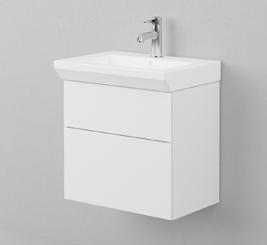 INREDNING I WC/DUSCH INREDARENS VAL - TVÄTTSTÄLL Duravit Vero 70445, tvättställ av vitt porslin. Bredd 450 mm.