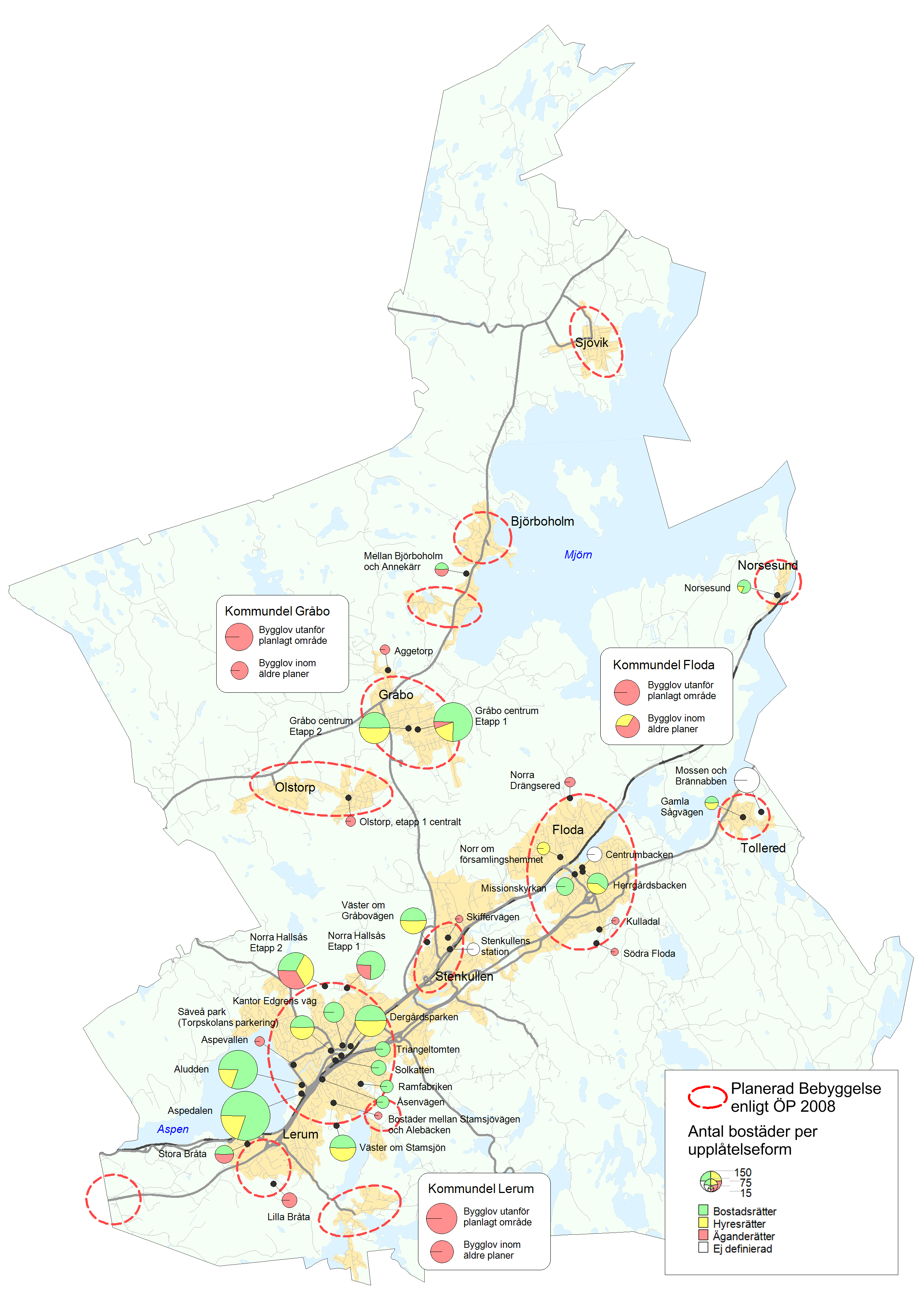 Bostadsförsörjningsprogram 2016-2025 4 Planerat bostadsbyggande i kommunen Kommunen har gjort en inventering över det planerade bostadsbyggandet i kommunen den kommande 10-årsperioden.