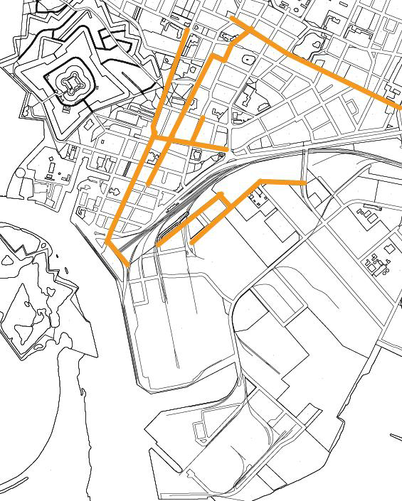Det blev tydligt i både den lokala och globala integrationen att Östergatan, Eriksgatan, Storgatan, Kungsgatan och Föreningsgatan var grundstommen i Landskronas innerstadsgatunät.