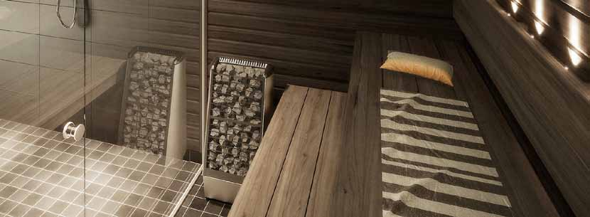 Bilden skapad med Narvi 3D-bastudesigner Narvi Stonet Stil och kraft! Narvi Stonet och dess eleganta linjer sitter perfekt i en modern bastu.