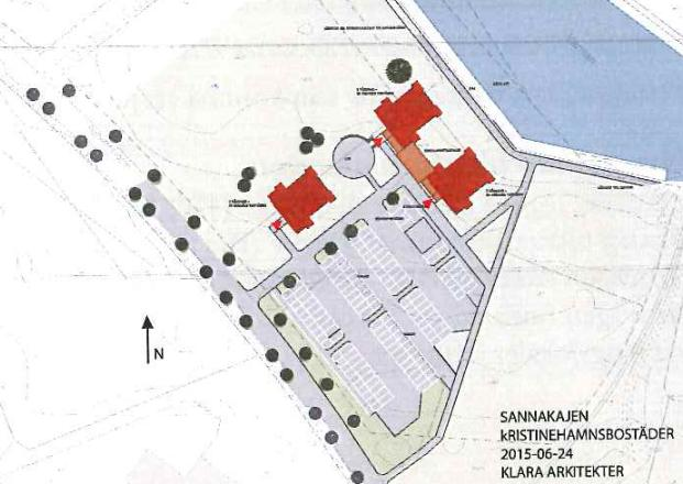 Uppdragsnr: 102290 2 (4) Beräkningar Beräkningarna har utförts enligt nedan: Figur 1 Planskiss över fastigheten.