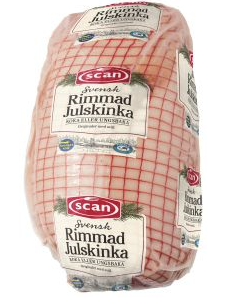 Griljerad Julskinka En färdigkokt och griljerad julskinka som inte kräver någon tillagning utan kan serveras snabbt och enkelt efter uppvärmning i ugnen.