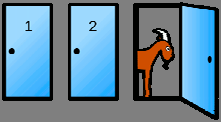 Monty Hall paradoxen I TV showen Let s make a deal, ledd av Monty Hall, fick en tävlande välja mellan tre luckor. Bakom en av luckorna finns en bil medan de resterande två innehåller getter.