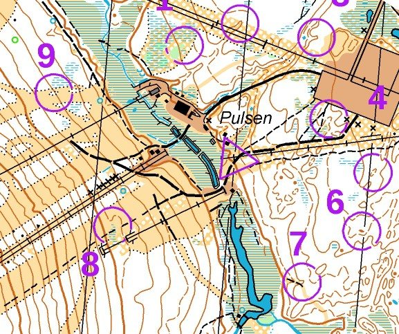 10. Keps OL Pulsen Kör riksväg 66 och sväng av mot Tandådalen östras fjällanläggning (Pulsen). Parkera vid den stora parkeringen (violett cirkel på kartan). GPS koordinater: 61.178919, 13.