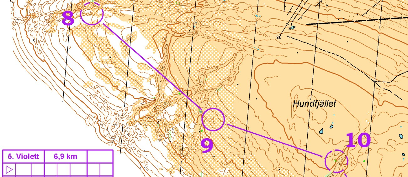 5. Fjällorientering Hundfjället Kör Fjällvägen 66 mot Norge och sväng av mot Hundfjället. Parkera vid den stora parkeringen (röda cirkeln på kartan). GPS koordinater: 61.177001, 12.