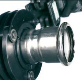 3.2.3 Dimension för d = 108 mm (tillverkning av pressförbindning med presslingor och två mellanbackar) För dimension d = 108 mm används en presslinga och två olika mellanbackar.
