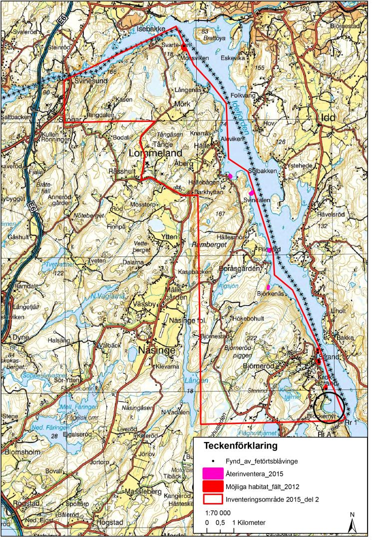 Metod Inventeringen omfattar ett återbesök på nio lokaler som undersöktes 2012. Lokalerna som återbesöktes nåddes enklast med båt.