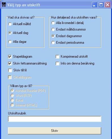 Klicka på "Välj näringsämnen" på överst raden och i den bild som då kommer upp markerar du vilka näringsämnen som ska visas.