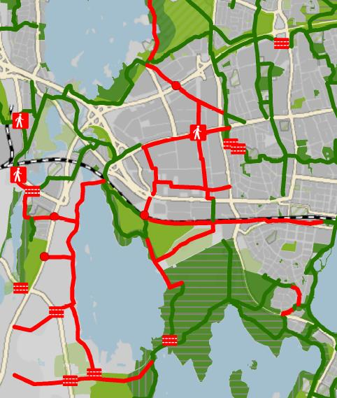 Grönstrukturprogrammet I kommunens grönstrukturprogram för Växjö stad, KS2013-04-09, finns två gröna stråk utpekade i området.