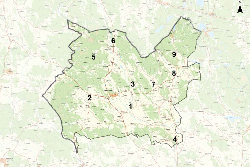 LANDSKAP OCH NATUR Fjärdhundrabygden präglas av ett jordbrukslandskap med utbredande åker- och betesmarker samt stora skogsområden.