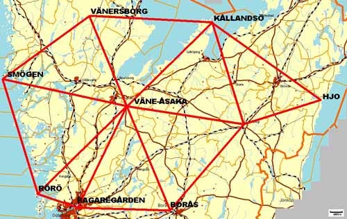 FALKÖPING Figur 7: Karta över testområdet i Västsverige. Kartbild ur AutoKa-Vy. Källa: egen 4.