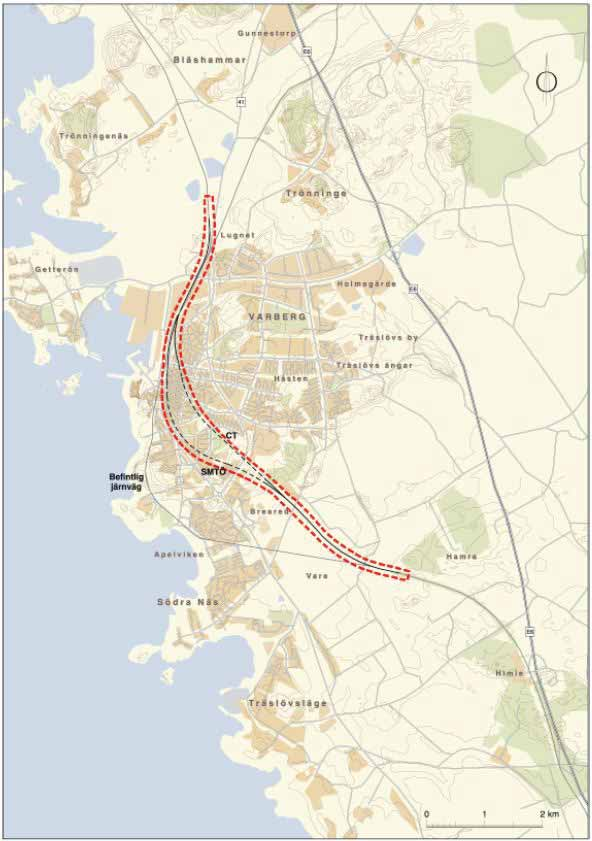 Miljökonsekvensbeskrivning Kapitel 2 - Bakgrund Varbergstunneln, Västkustbanan, Varberg-Hamra Figur 2.