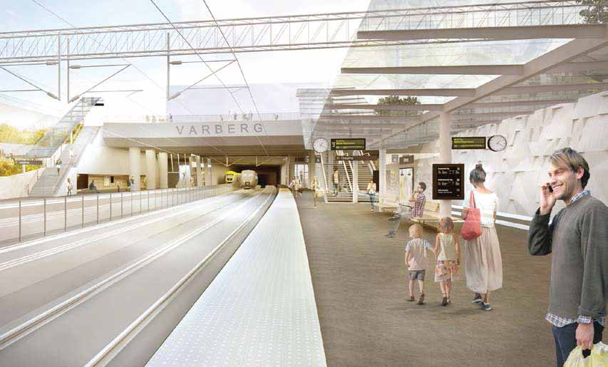 Miljökonsekvensbeskrivning Kapitel 5 - Projektbeskrivning Varbergstunneln, Västkustbanan, Varberg-Hamra Den nya godsbangården kommer att effektivisera driften jämfört med idag och minska användningen