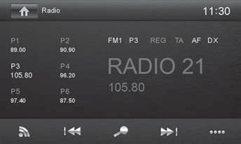 Radioläge Radioläge Starta radioläge Tryck på knappen Radio ] i huvudmenyn. Radiomenyn visas. Välj minnesnivå Det finns flera olika minnesnivåer och våglängdsområden.