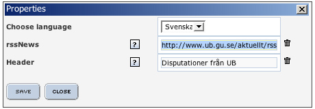 Att lägga till specialkomponenter Det finns också specialkomponenter för olika ändamål som läggs i de två komponent-platserna i mittenspalten.